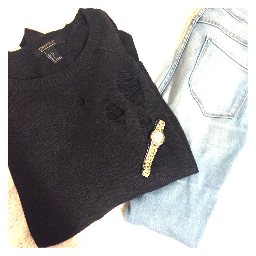 Forever 21 distressed contemporary sweater